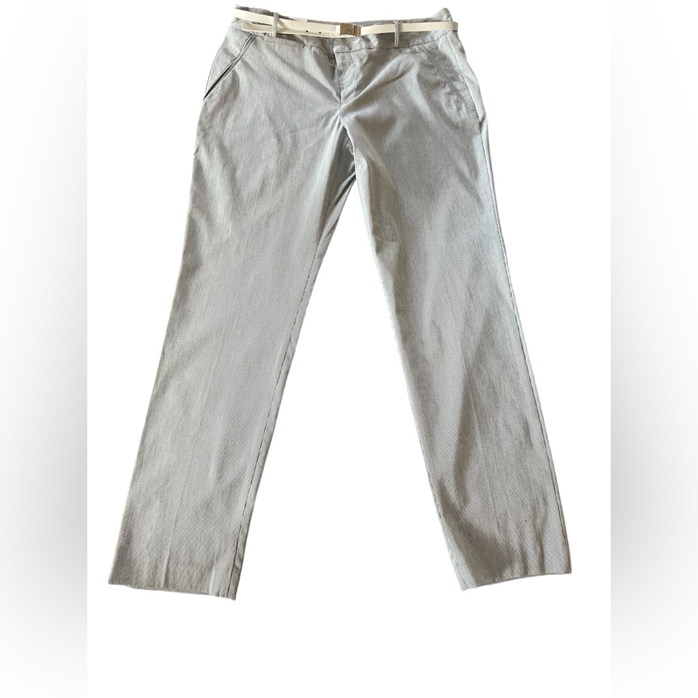 Calvin Klein essential skinny pant women’s PINNED STRIPE PREPPY PANTS GREY WHITE